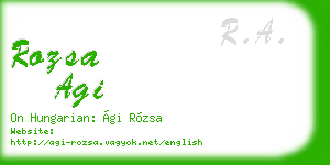 rozsa agi business card